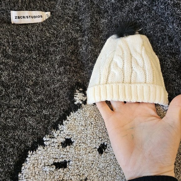 Mens Harajuku Oversize Gray Teddy Bear Sweater Dark Gray Small Wool Mohair Blend - Picture 8 of 14